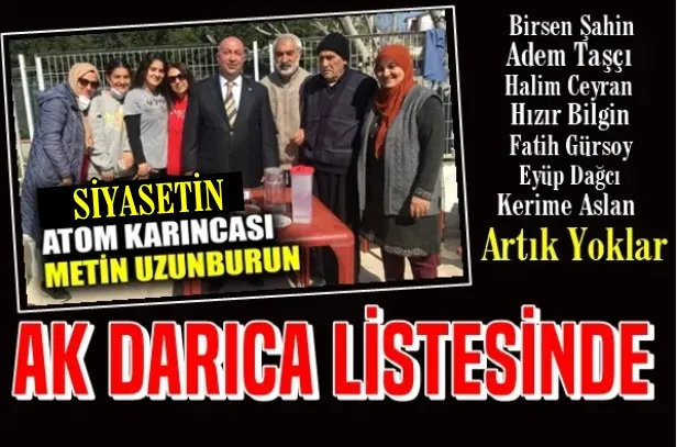 Metin Uzunburun Ak Darıca Listesi