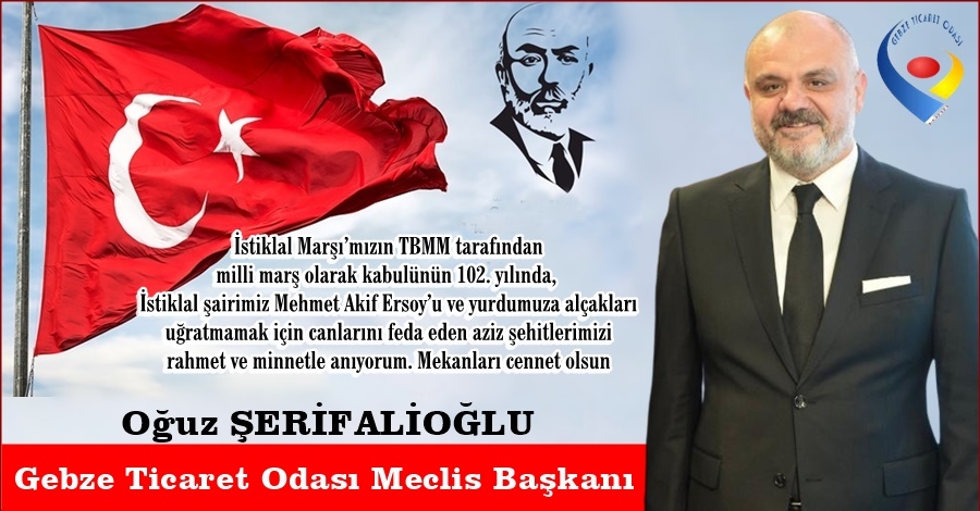 Başkan Şerifalioğlu İstiklal Marşımız ve M.Akif Ersoy için mesaj yayınladı