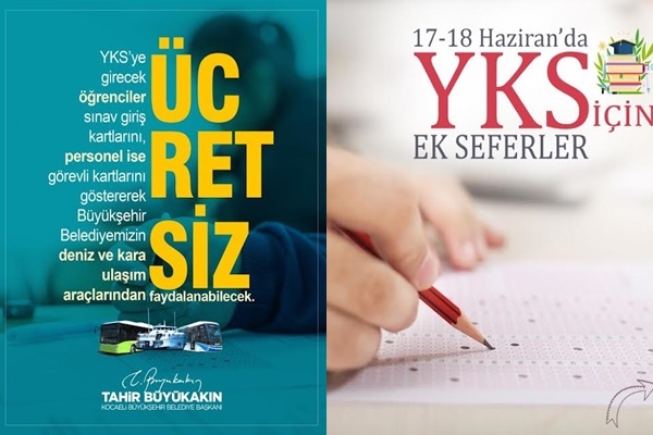 Büyükşehir’den YKS için ücretsiz ulaşım