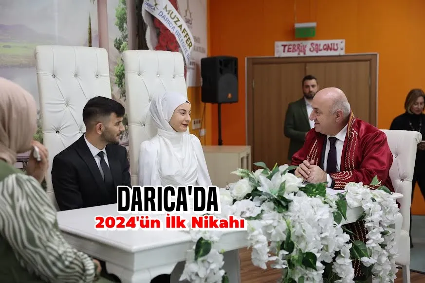 Darıca’da 2024’ün ilk nikahı kıyıldı