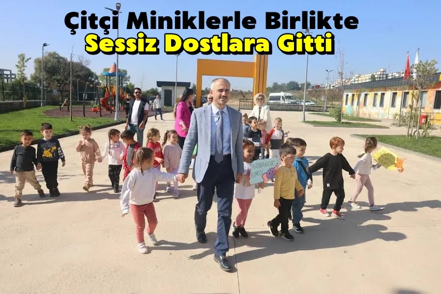 Çiftçi, minik öğrencilerle birlikte  Sokak Hayvanları Bakımevi’ni gezdi