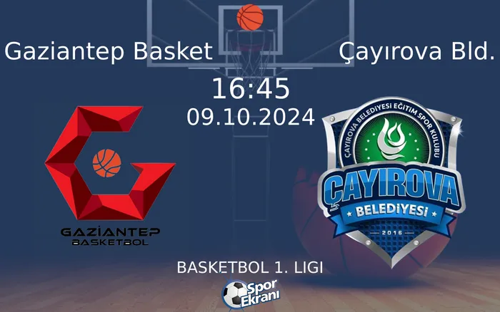 09-10-2024 Gaziantep Basket vs Çayırova Bld. Maçı Hangi Kanalda Saat Kaçta Yayınlanacak?