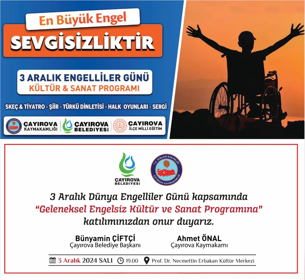  Çayırova’da ‘Engelsiz Kültür ve Sanat Programı’ düzenlenecek