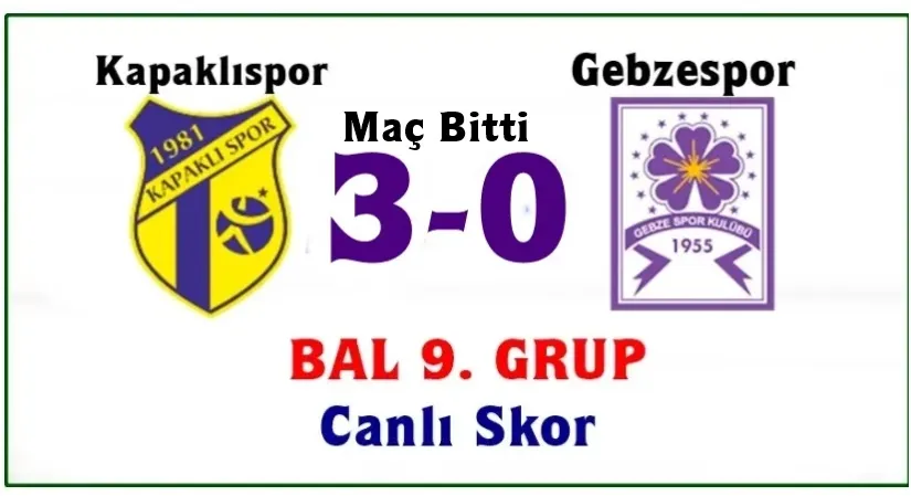 Kapaklıspor-Gebzespor....CANLI SKOR