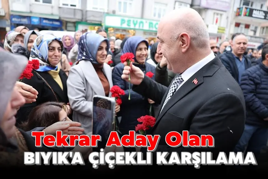 İşçiler, Başkan Bıyık’ı çiçeklerle karşıladı