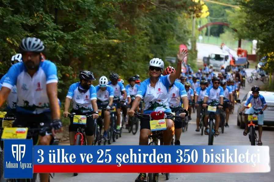 3 ülke ve 25 şehirden 350 bisikletçi