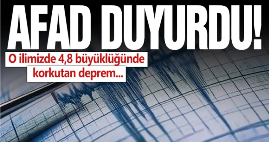 4.8 büyüklüğünde deprem