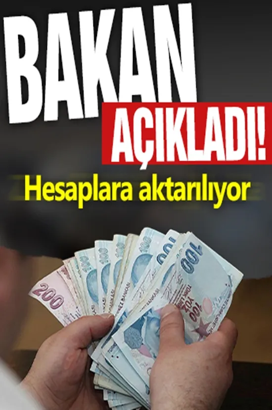 Bakan açıkladı! Hesaplara aktarılıyor