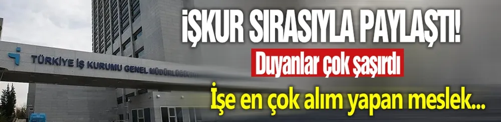 İŞKUR paylaştı: İşe en çok alım yapan meslekler şaşırttı!